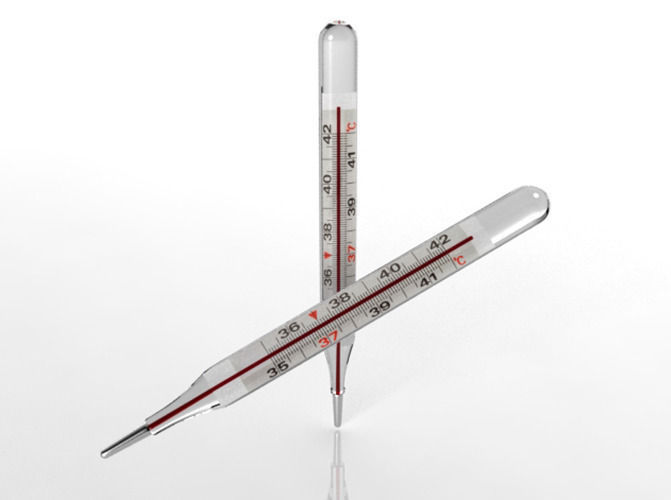 Thermometer two thermometers Low-poly 3D model_2