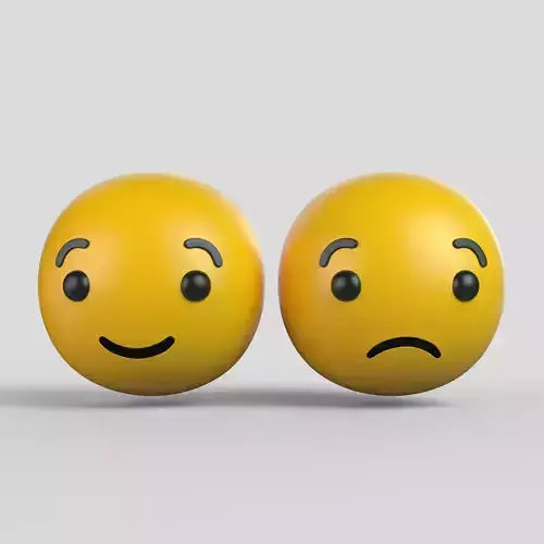 Emoji two emoticions 3D model