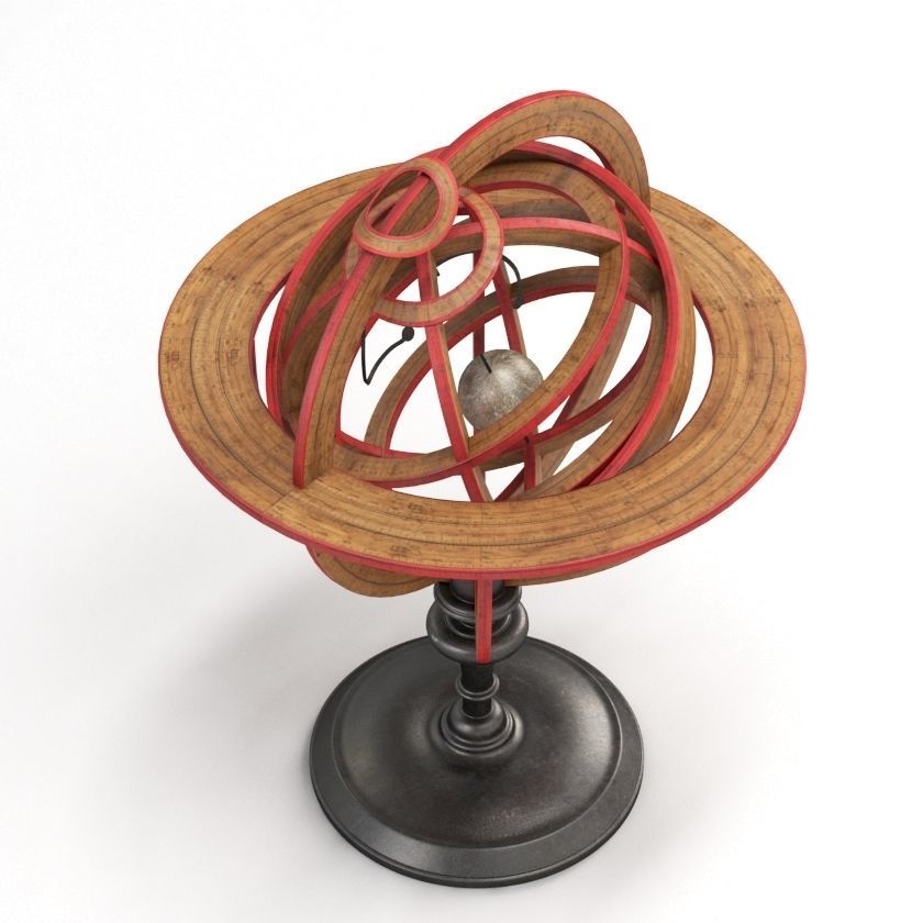18th Century French Planetarium and Armillary Sphere 3D model_2