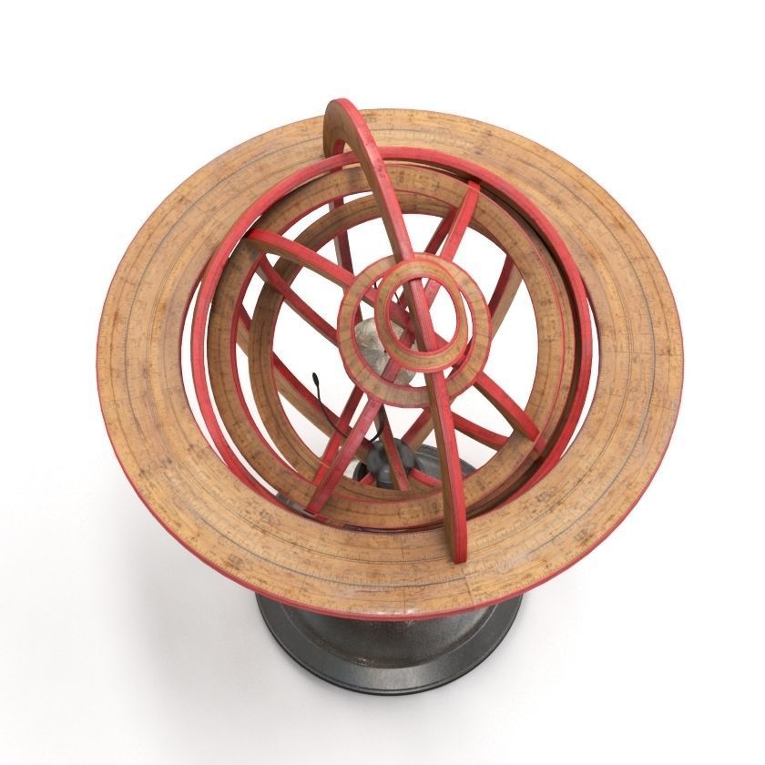 18th Century French Planetarium and Armillary Sphere 3D model_4