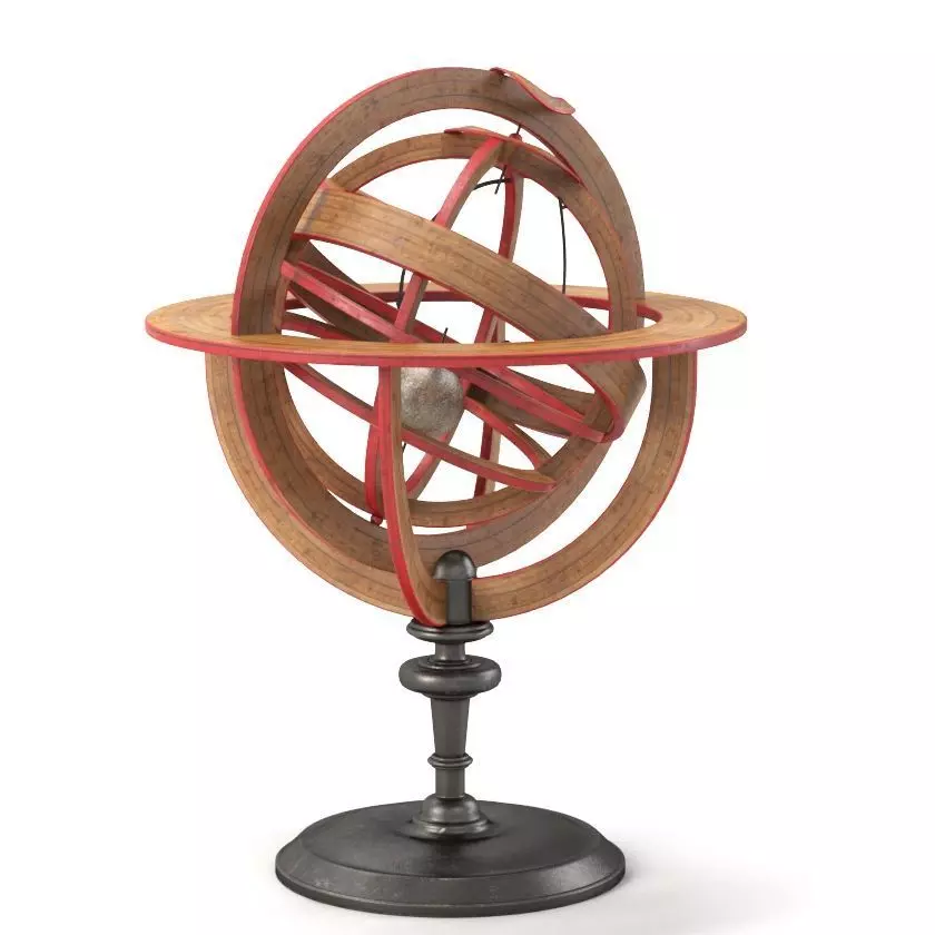 18th Century French Planetarium and Armillary Sphere 3D model_0