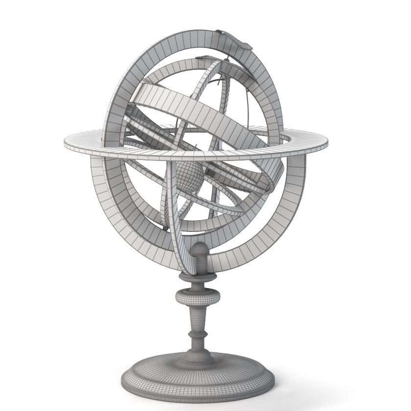 18th Century French Planetarium and Armillary Sphere 3D model_1