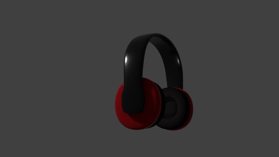 Headset headphones Low-poly 3D model_1