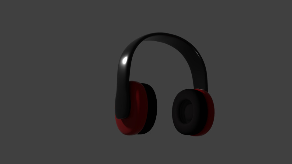 Headset headphones Low-poly 3D model_2