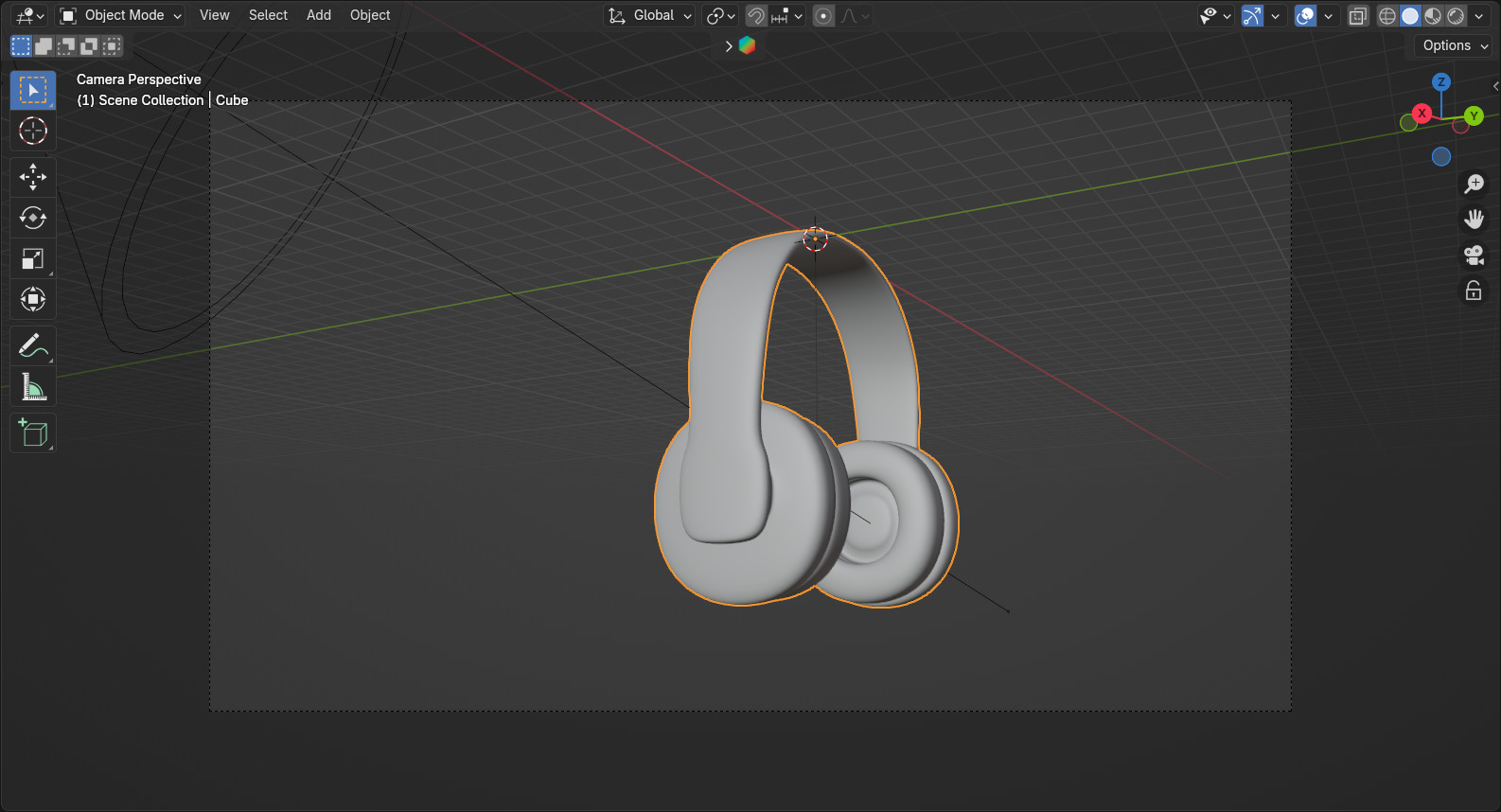 Headset headphones Low-poly 3D model_4