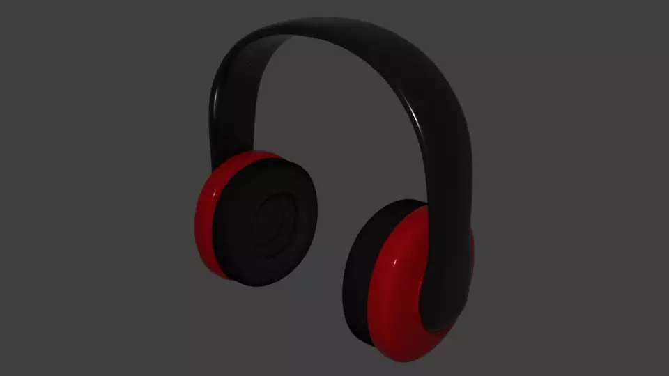 Headset headphones Low-poly 3D model_0