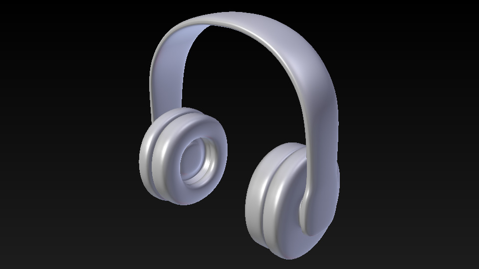 Headset headphones Low-poly 3D model_5