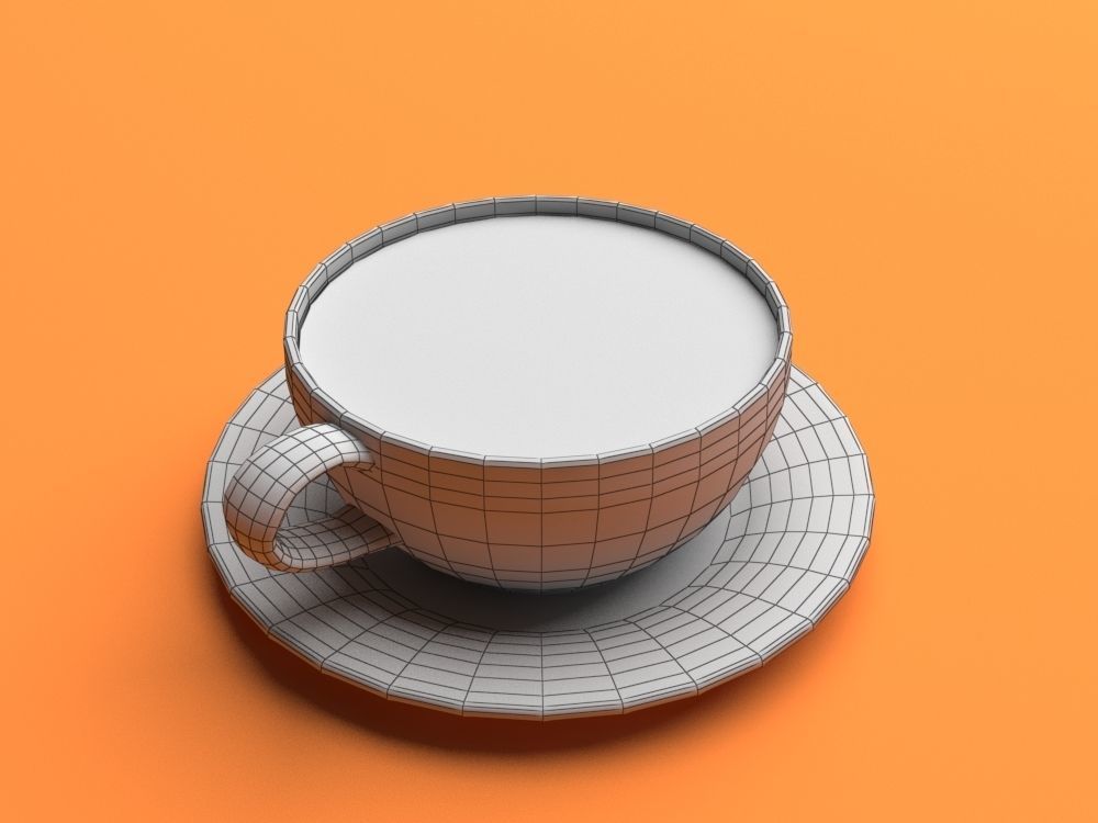 Mocha Coffee Cappuccino Espresso Cup Low Poly II Low-poly 3D model_3