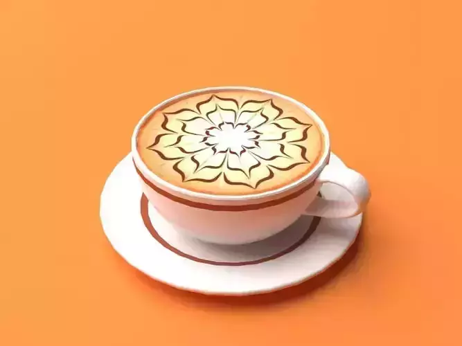 Mocha Coffee Cappuccino Espresso Cup Low Poly II Low-poly 3D model