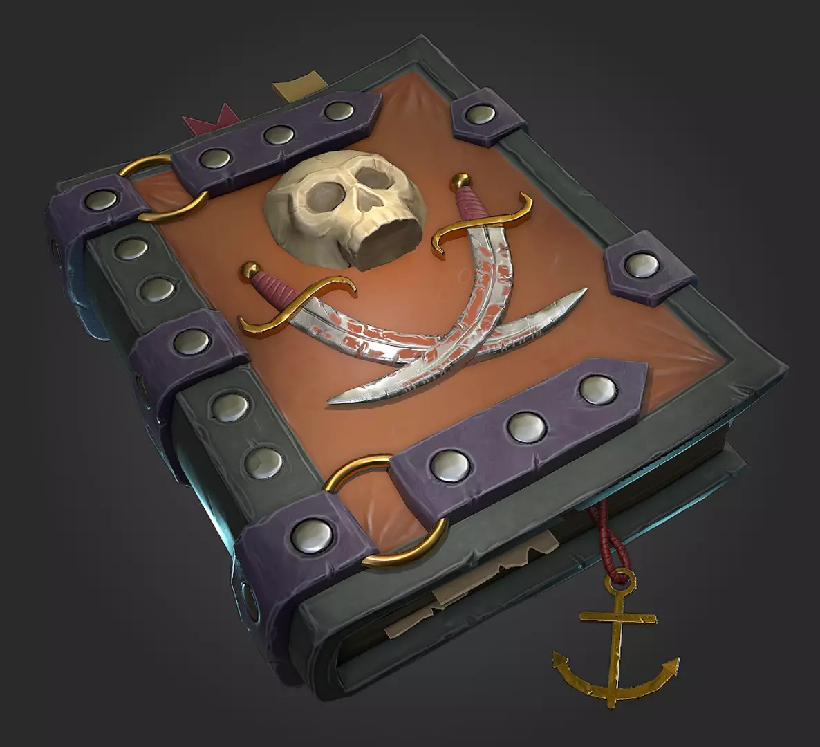 Pirate Book Low-poly 3D model