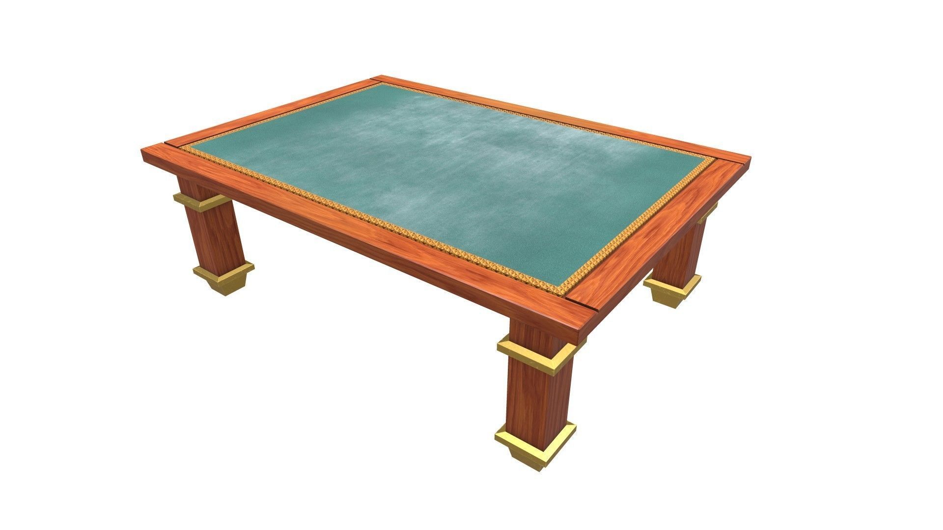 Art Nuvo Style Coffee Table Low-poly 3D model_3