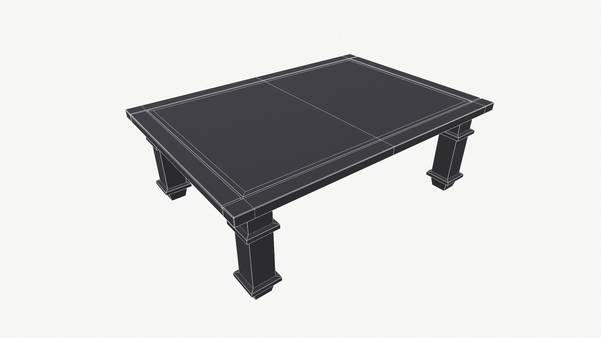 Art Nuvo Style Coffee Table Low-poly 3D model_8