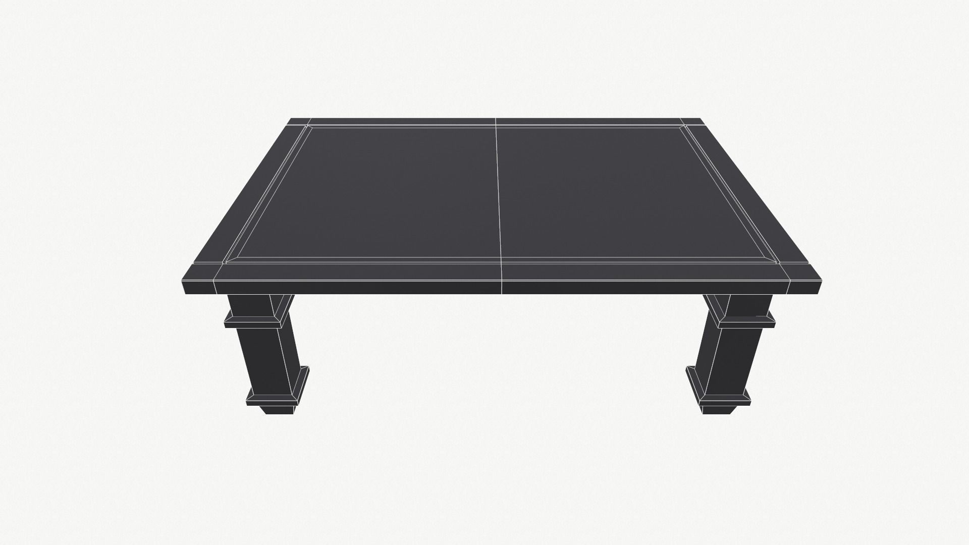 Art Nuvo Style Coffee Table Low-poly 3D model_7