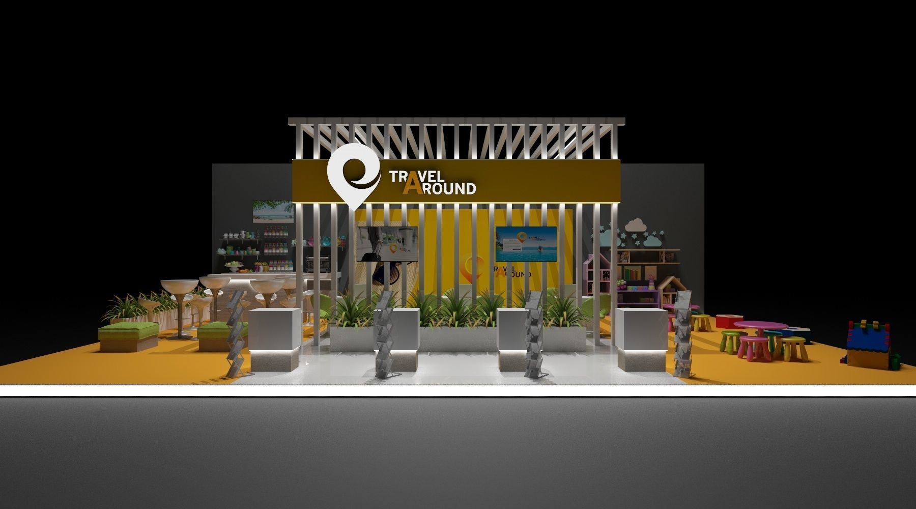 Stand Expo Travel 3D model_3
