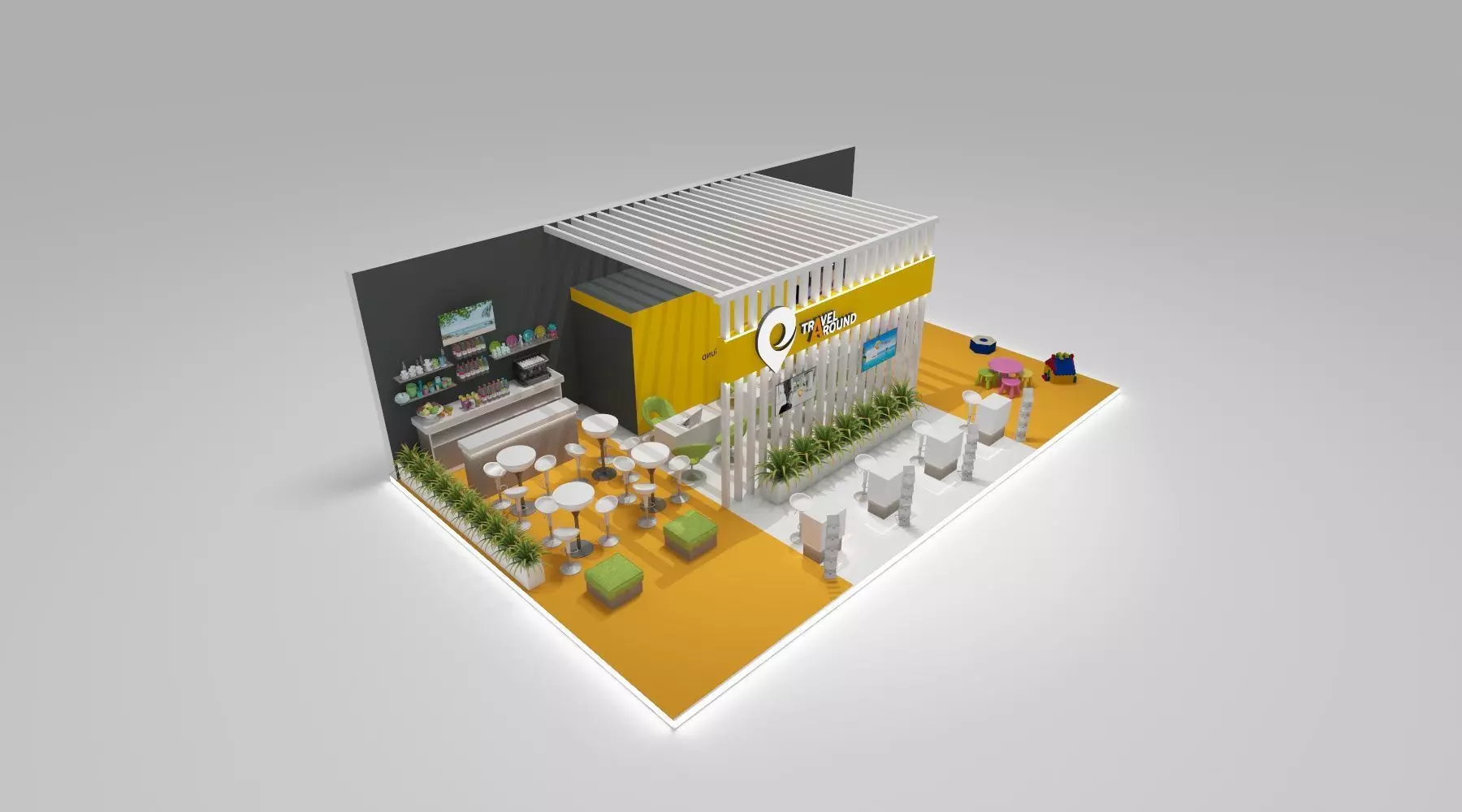 Stand Expo Travel 3D model_0