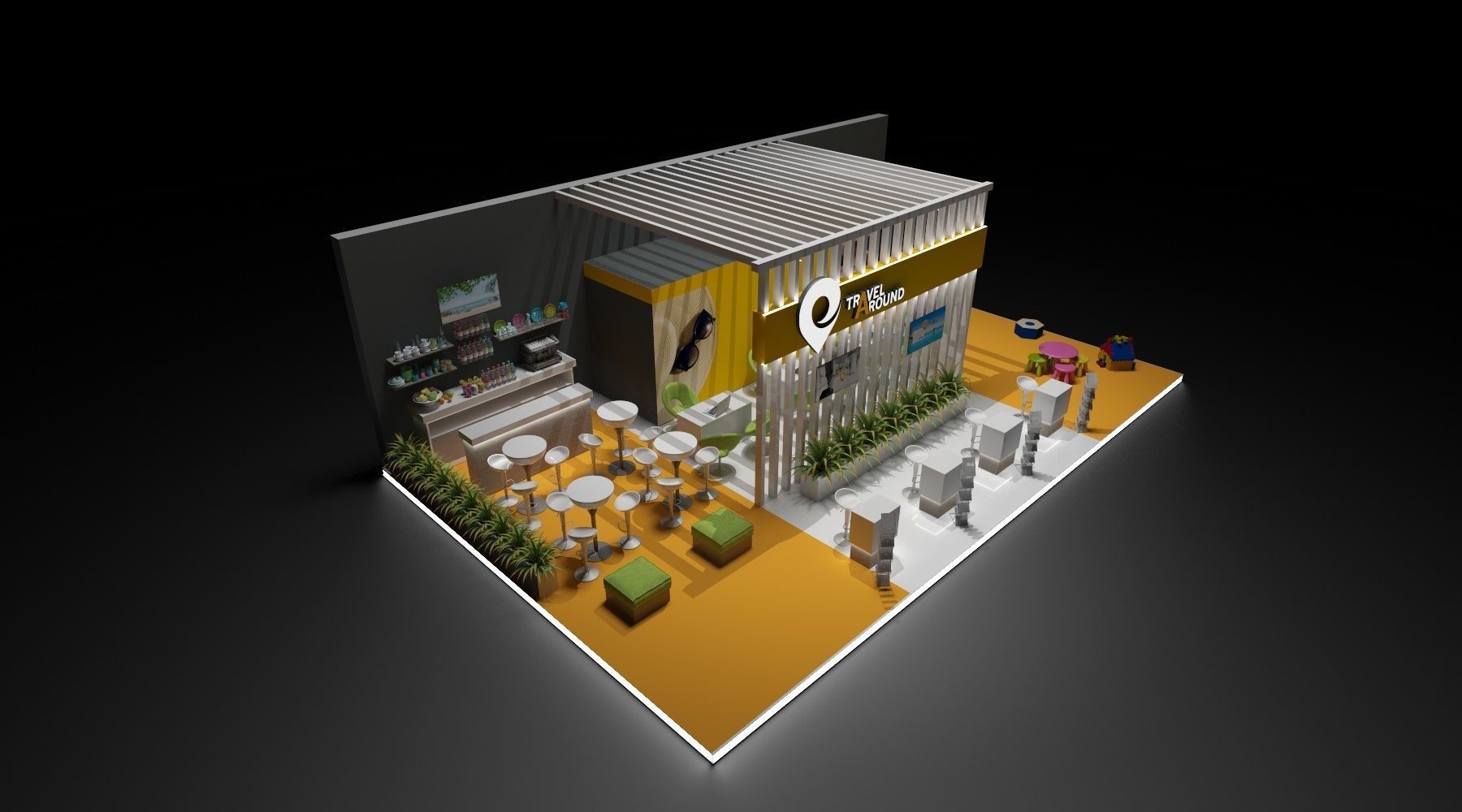 Stand Expo Travel 3D model_4