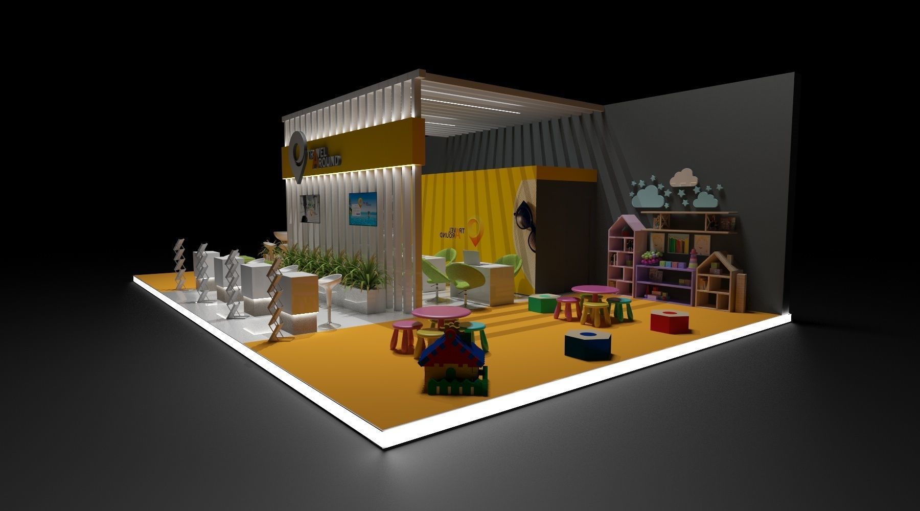 Stand Expo Travel 3D model_1