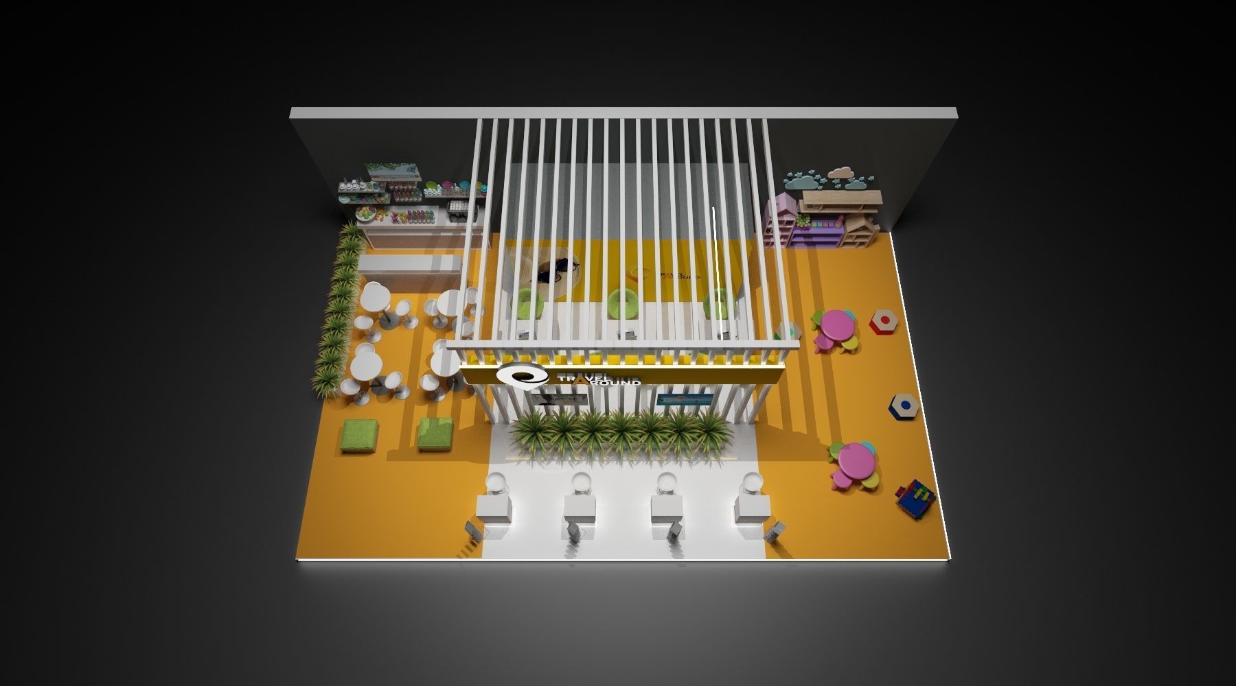 Stand Expo Travel 3D model_2