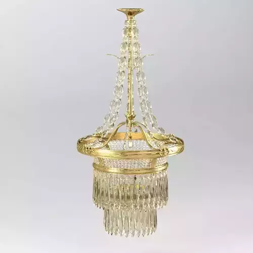 Delicate Bronze And Crystal Chandelier