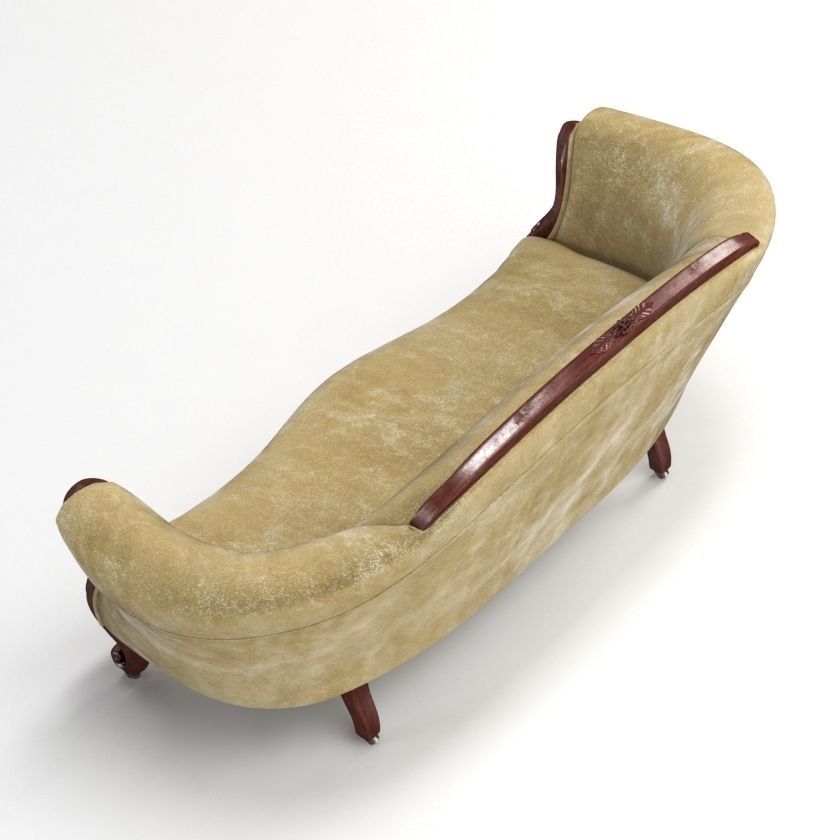 Circa Victorian Carved Walnut Sofa 3D model_2