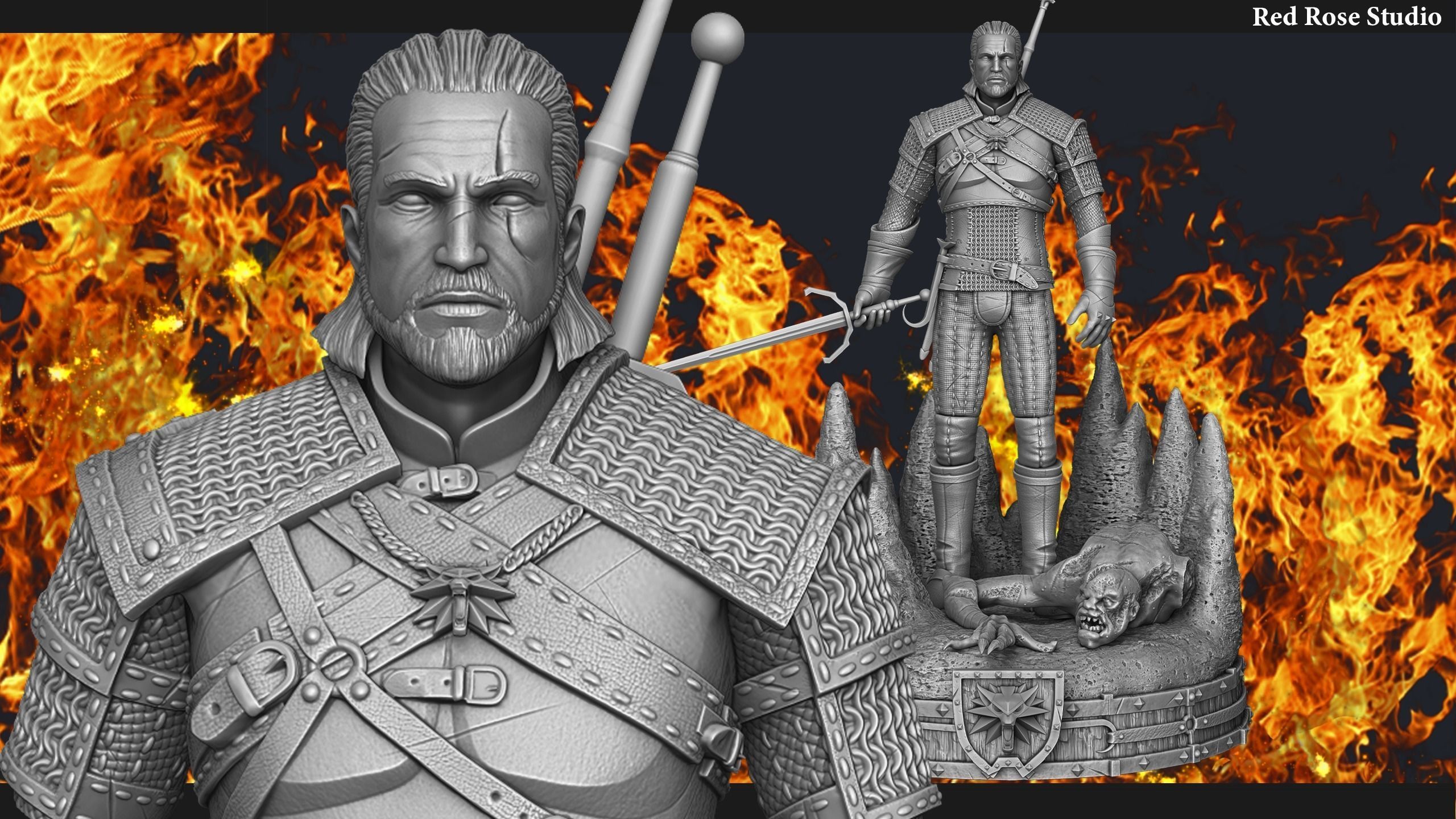 Witcher  Geralt of Rivia 3D print model_0