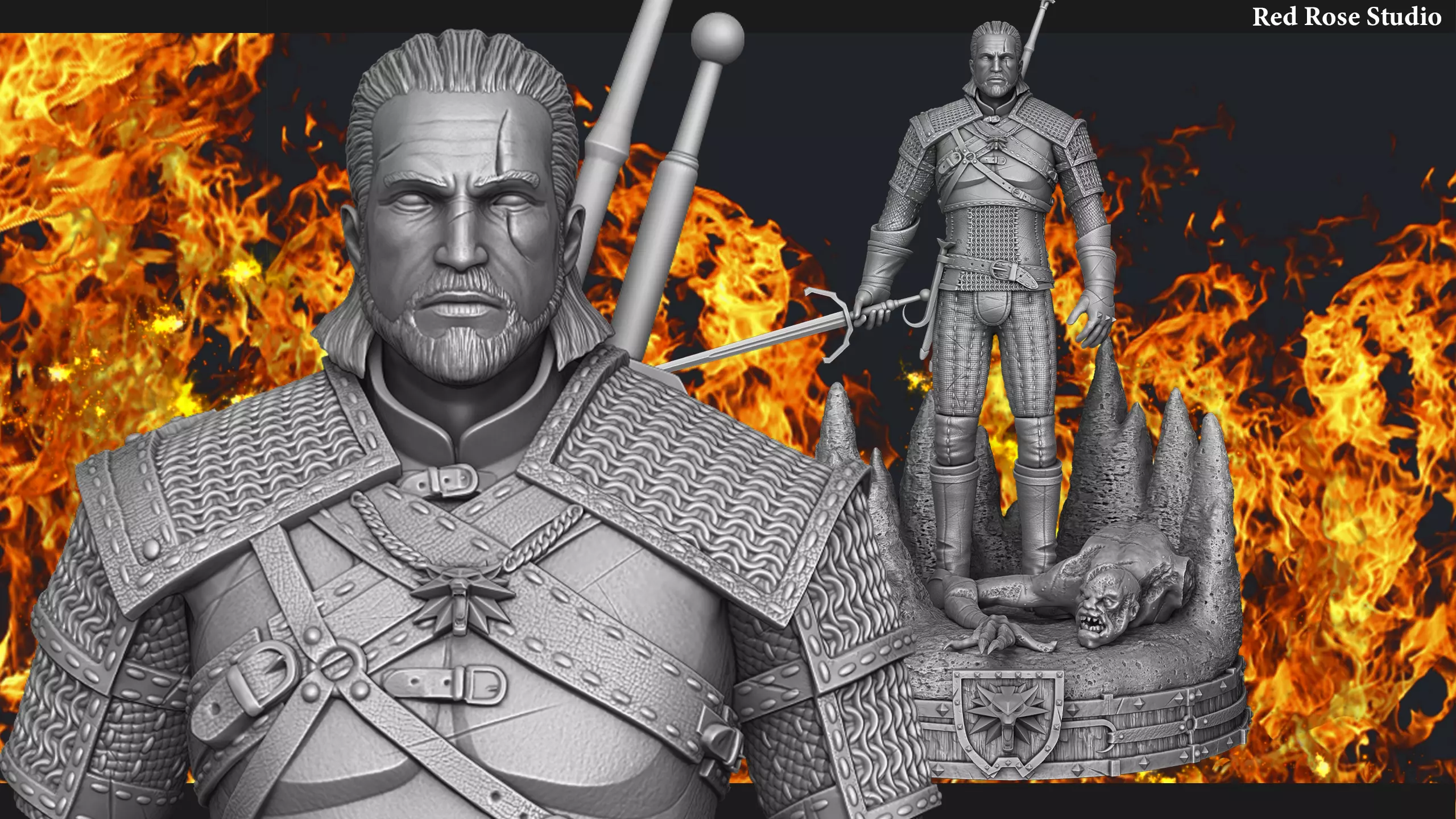 Witcher  Geralt of Rivia 3D print model_0