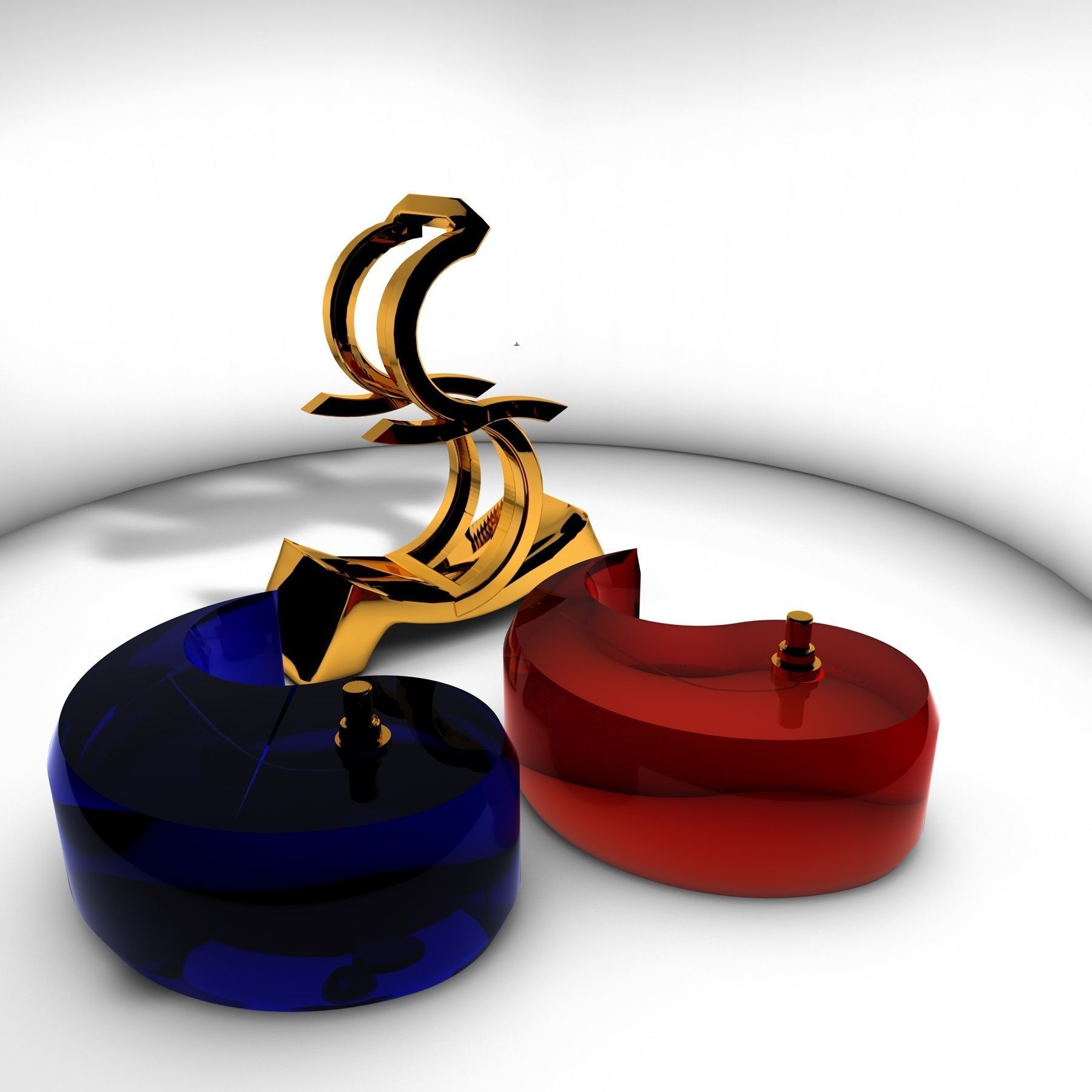 Perfume Yin and Yang Low-poly 3D model_2