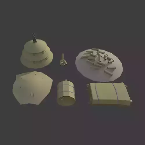 Hay Pile Low-poly 3D model Hay Pile Low-poly 3D model