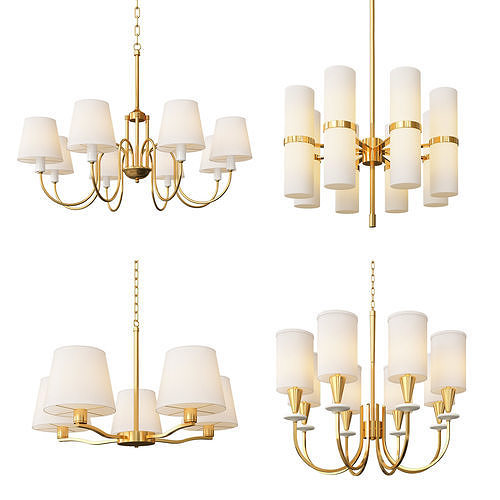 Four Nice Classic Chandeliers 3D model