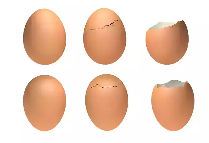 Egg including cracks and removable top or bottom 3D model
