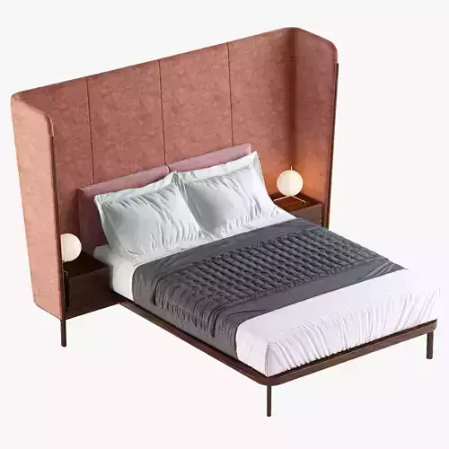 Tall Dubois Bed With Bedside Tables for De La Espeda 3D Model