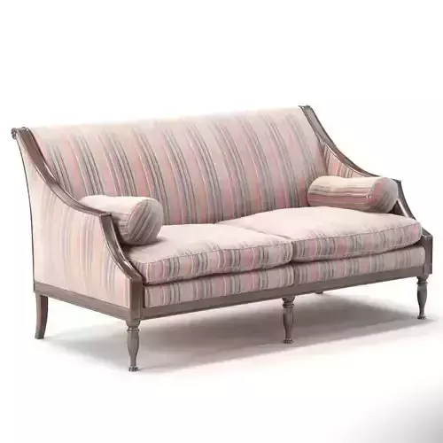 Black and White Striped Antique Sofa