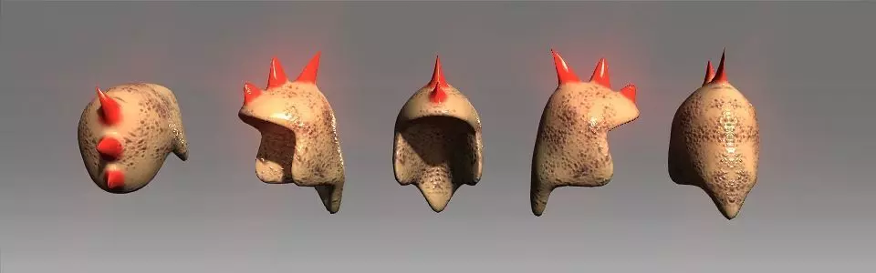 Desert Giant Lizard Helmet Low-poly 3D model_0