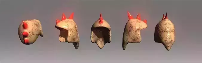 Desert Giant Lizard Helmet Low-poly 3D model Desert Giant Lizard Helmet Low-poly 3D model