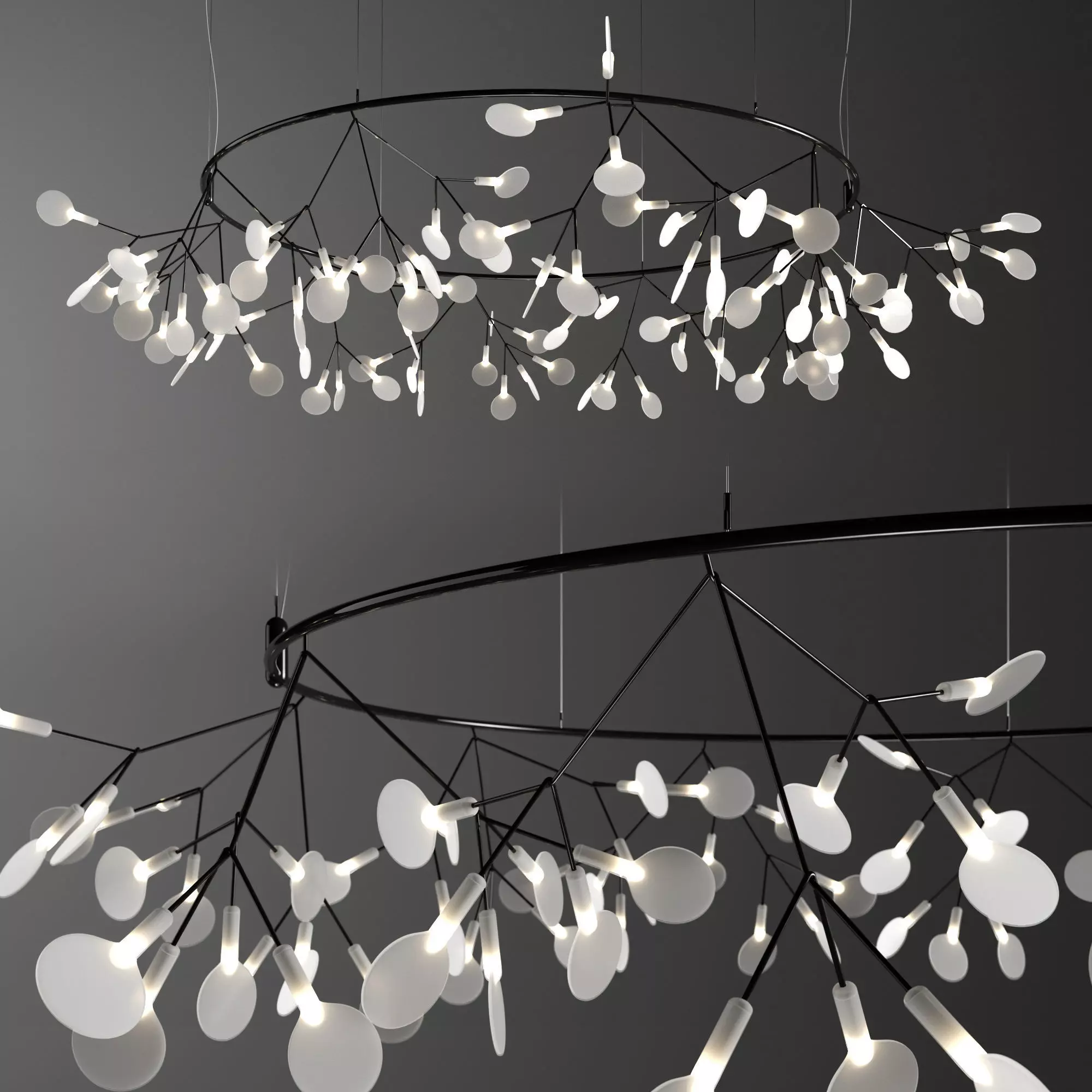 Chandelier Moooi Heracleum Big O Small BLACK 3D model
