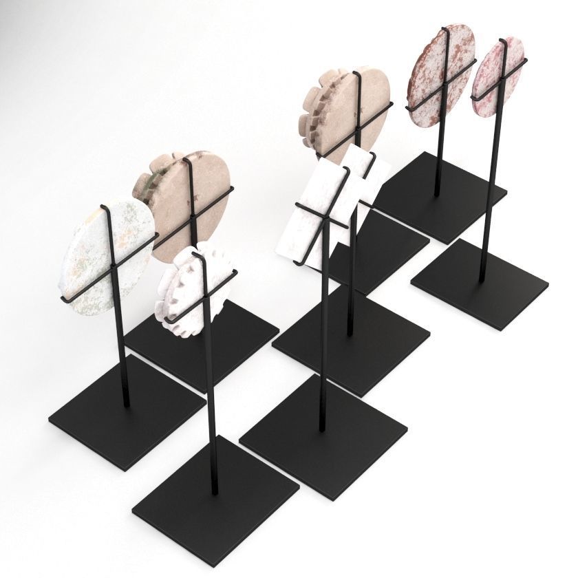 Architectural Plaster Fragments on Stand 3D model_2