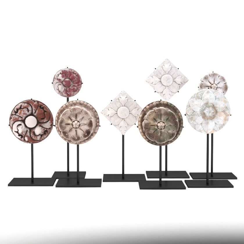 Architectural Plaster Fragments on Stand 3D model_3