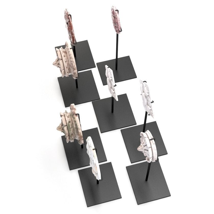 Architectural Plaster Fragments on Stand 3D model_4