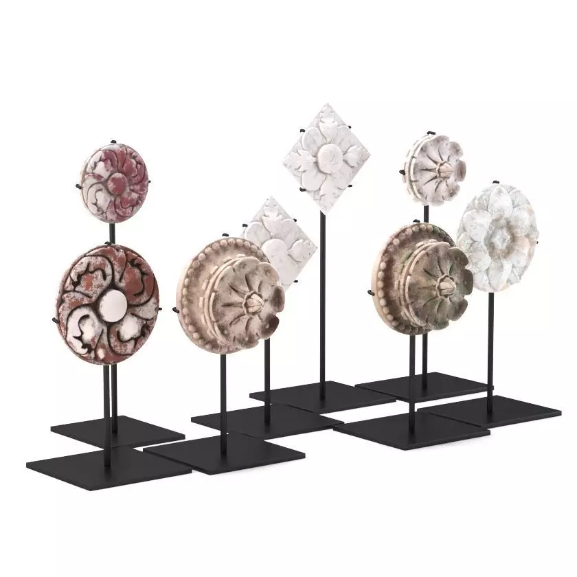 Architectural Plaster Fragments on Stand 3D model_0