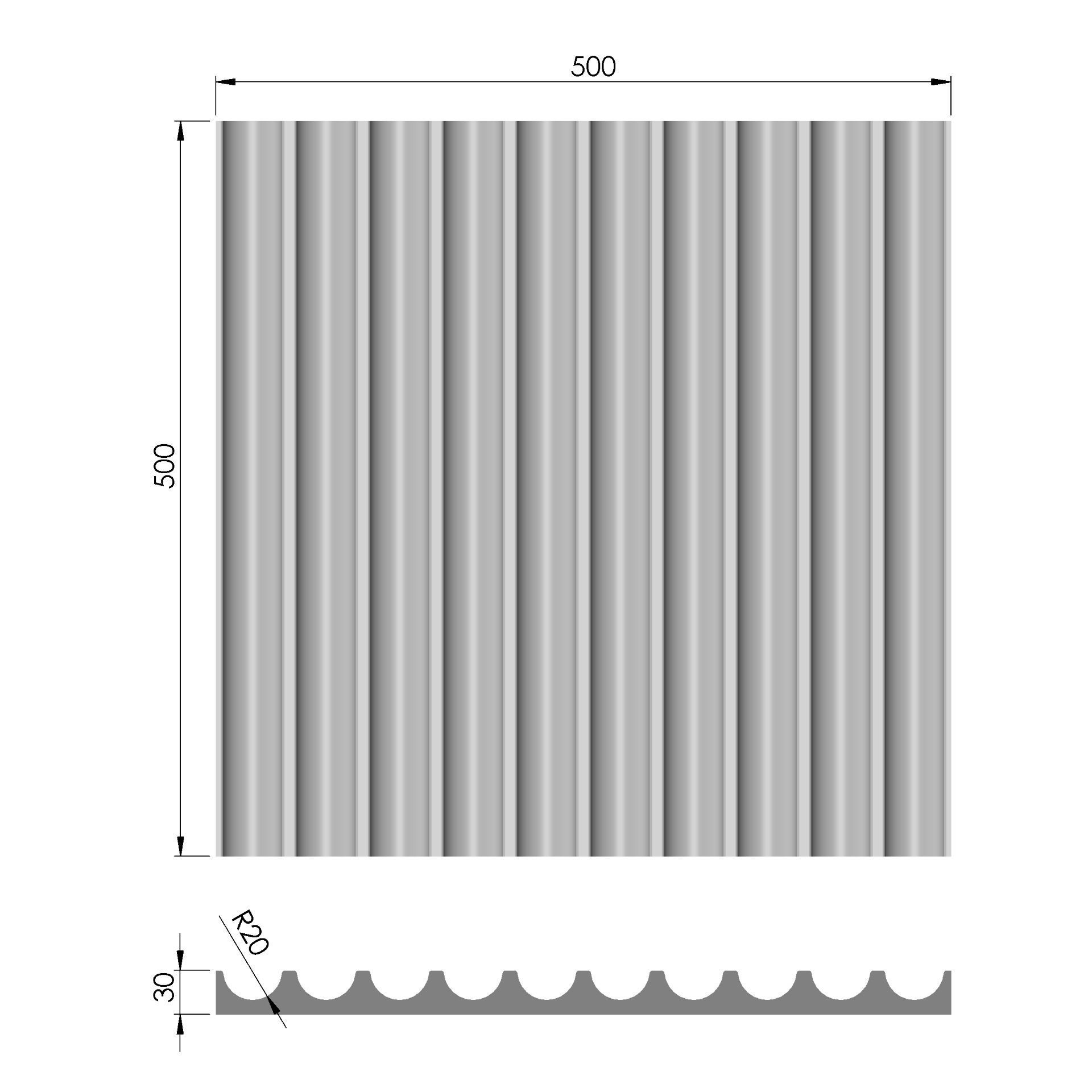 Fluting Panel 3D model_10