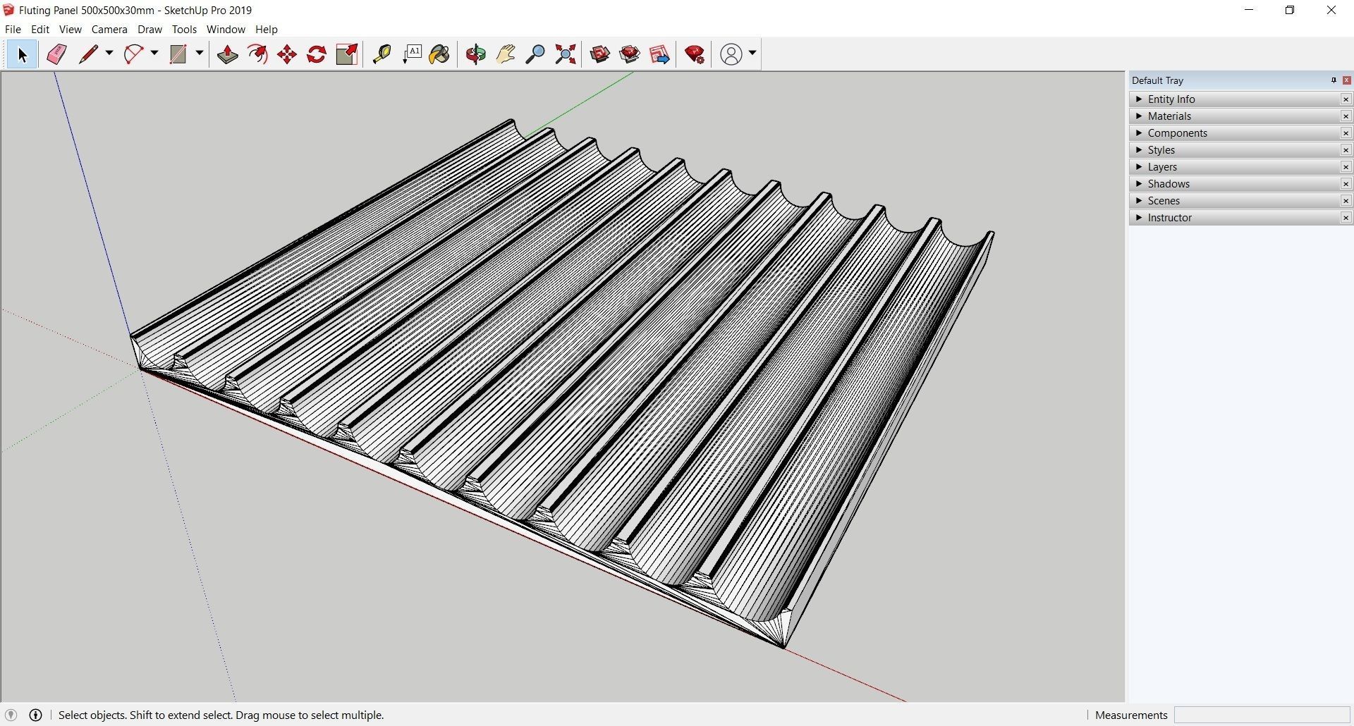 Fluting Panel 3D model_15