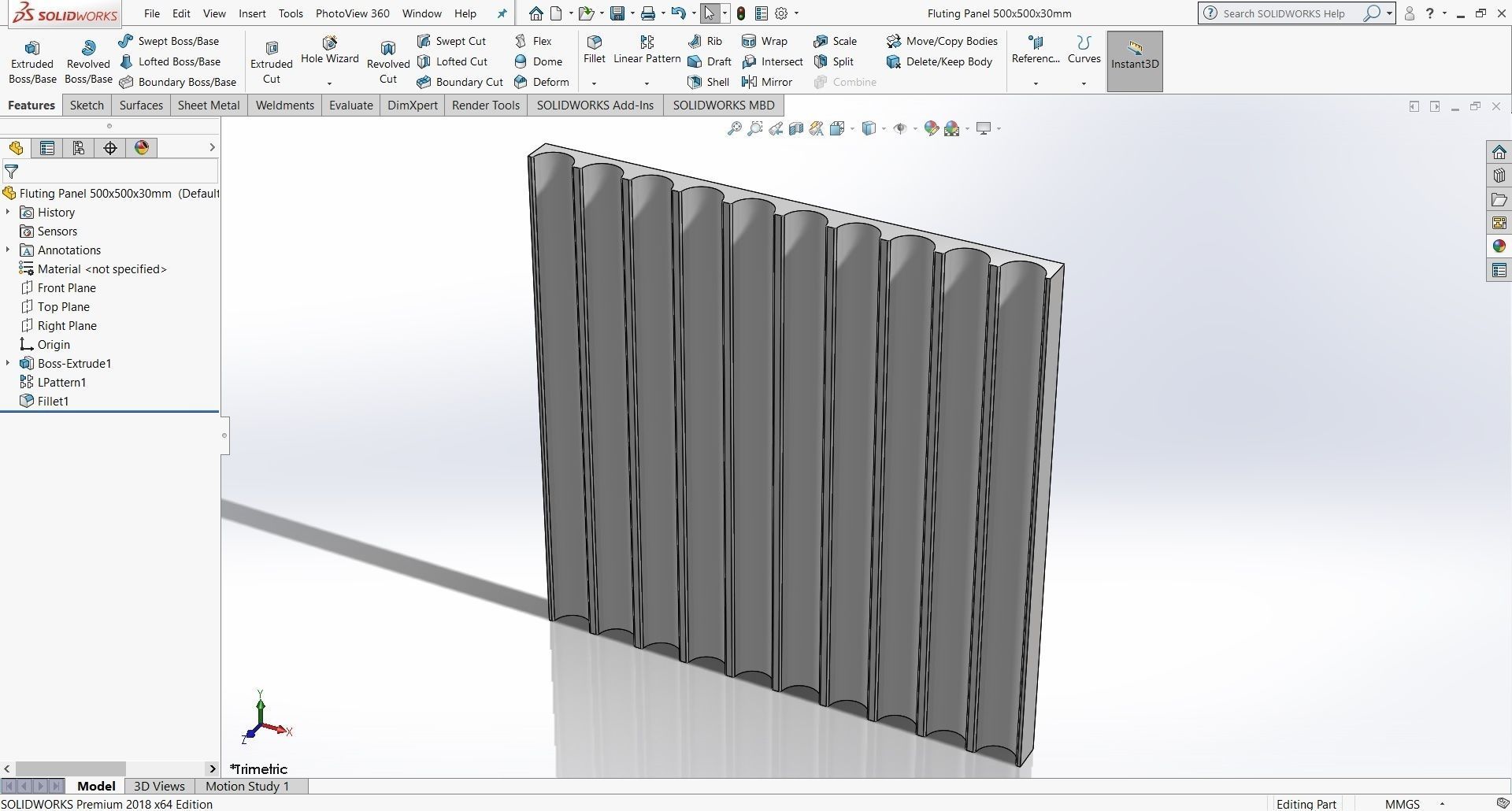 Fluting Panel 3D model_11