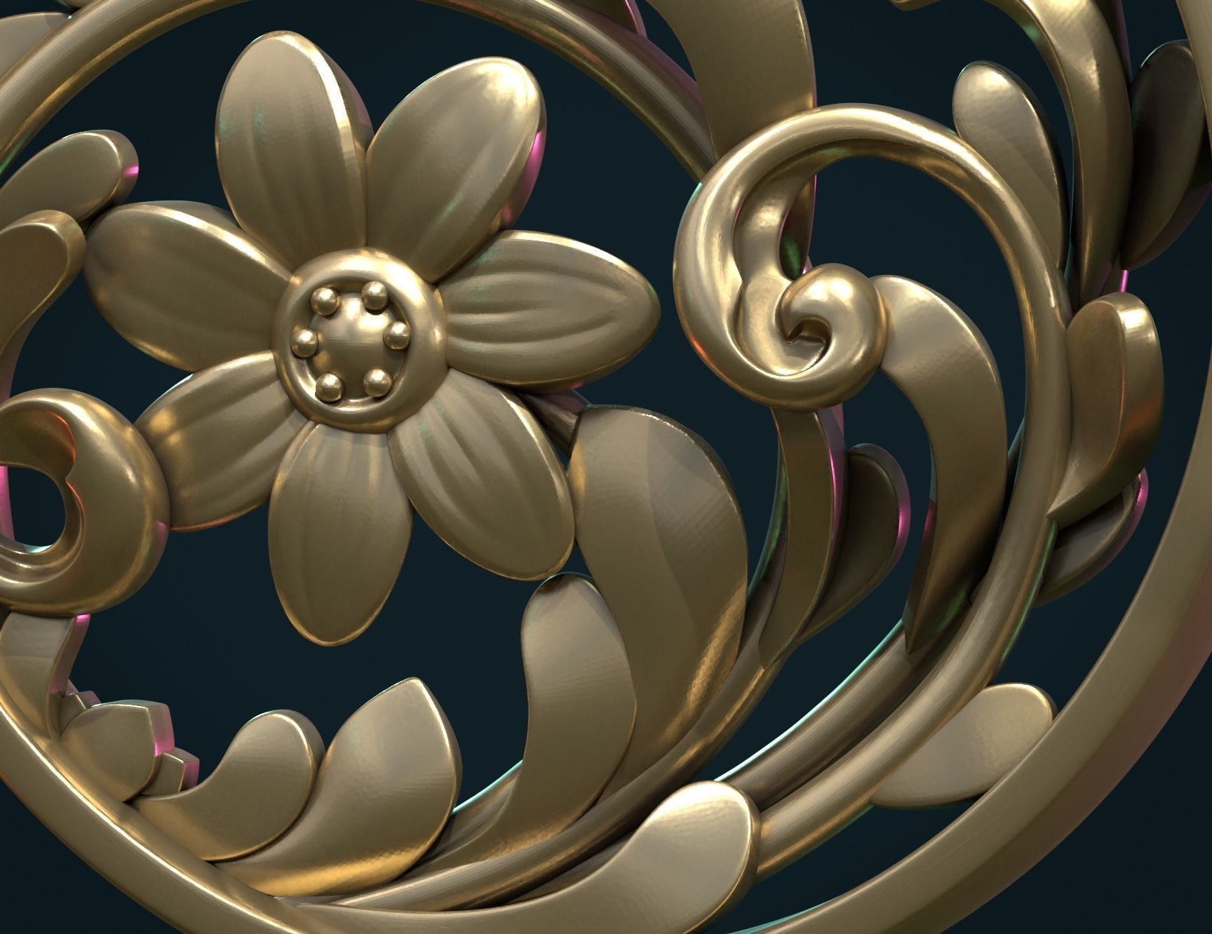 Scrollwork Pendant 3D print model_9