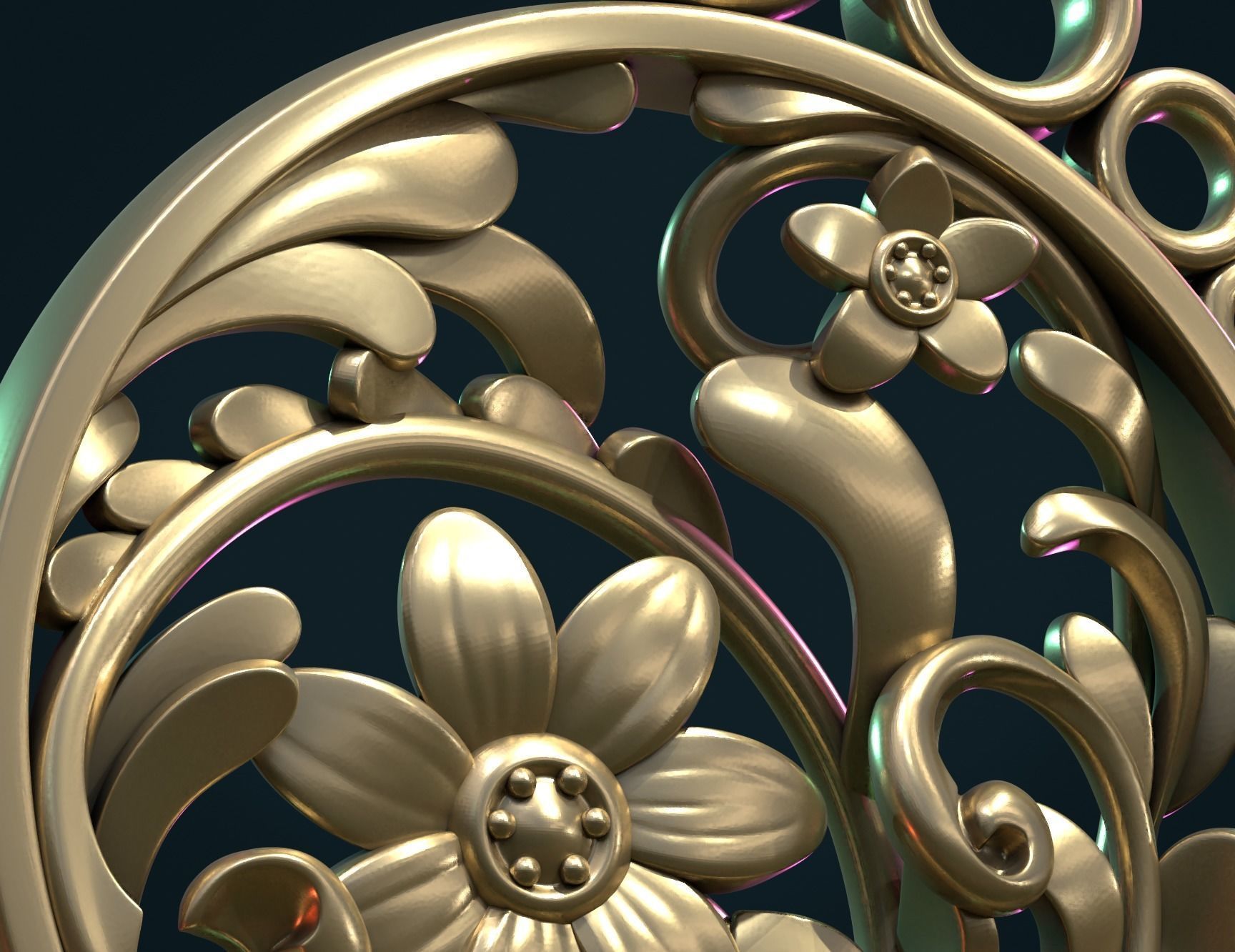 Scrollwork Pendant 3D print model_8