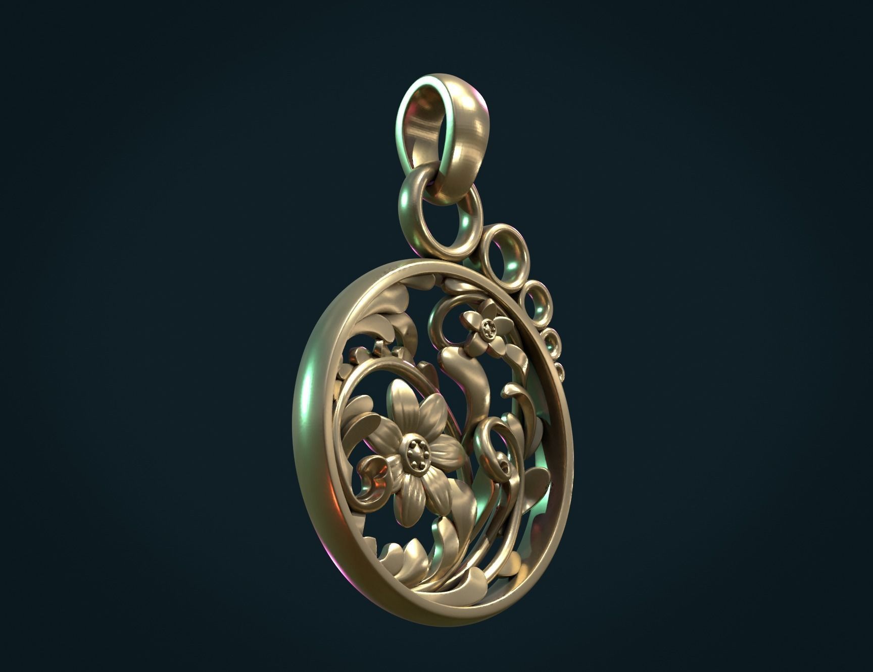Scrollwork Pendant 3D print model_6