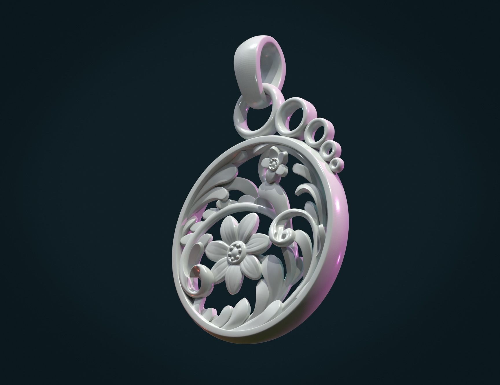 Scrollwork Pendant 3D print model_5