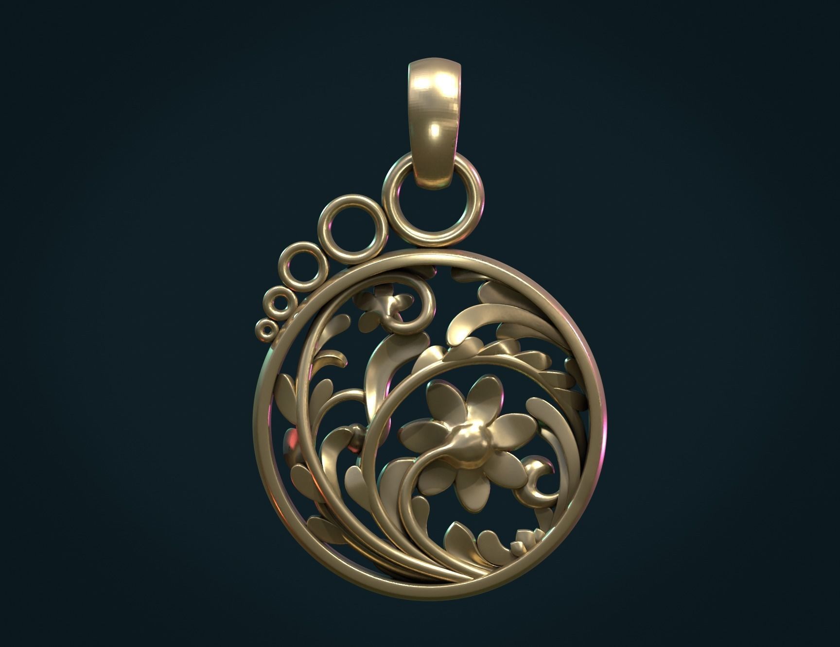 Scrollwork Pendant 3D print model_7