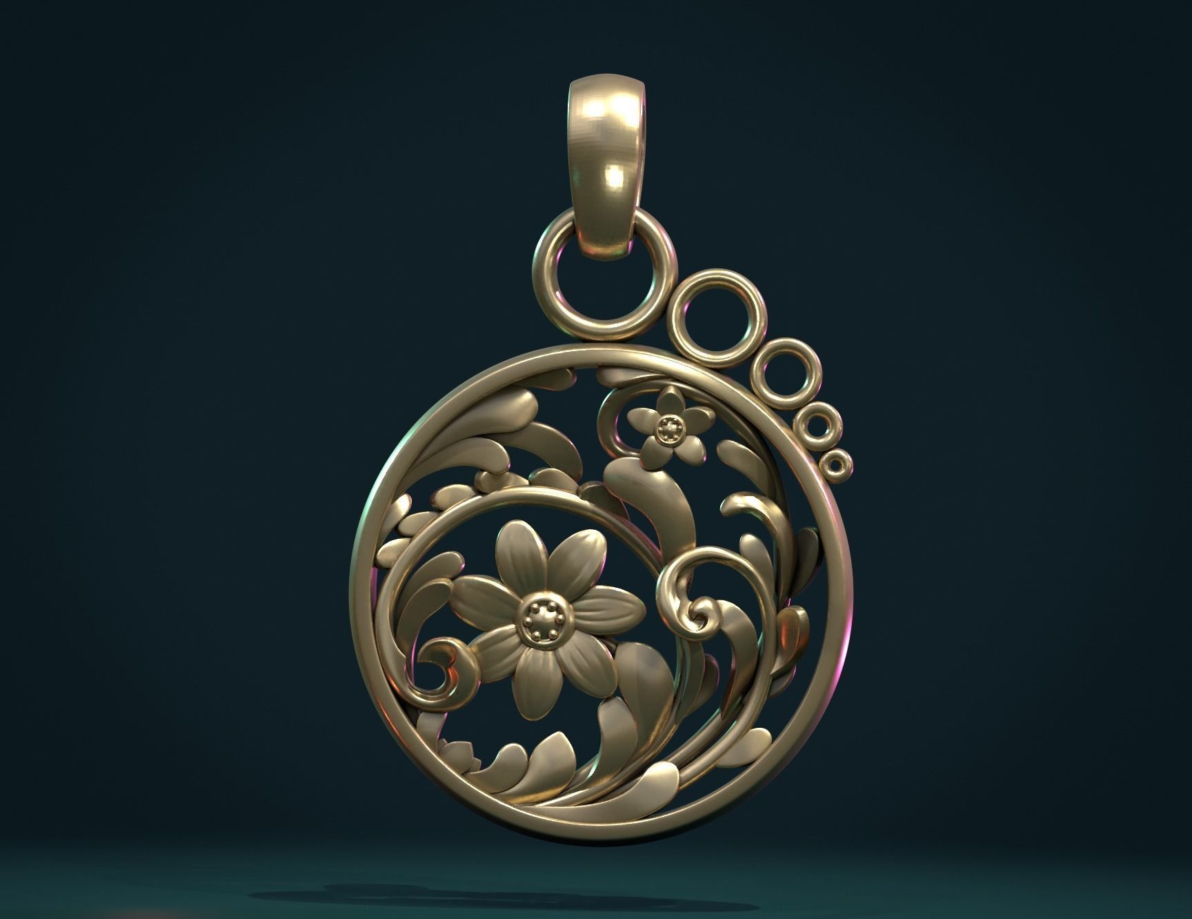 Scrollwork Pendant 3D print model_2