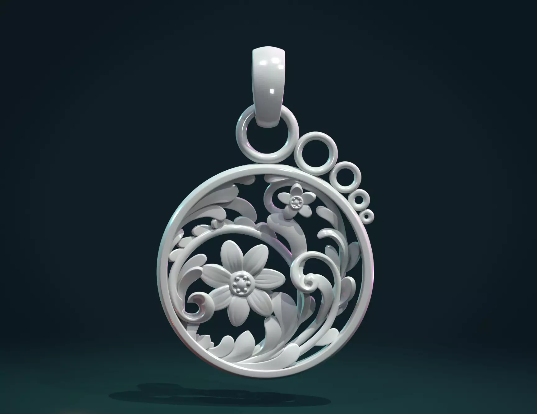 Scrollwork Pendant 3D print model_0