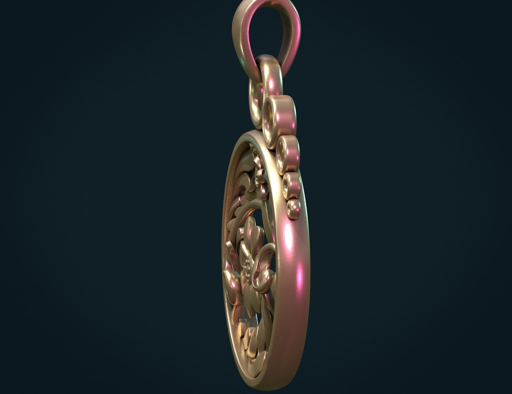 Scrollwork Pendant 3D print model_10